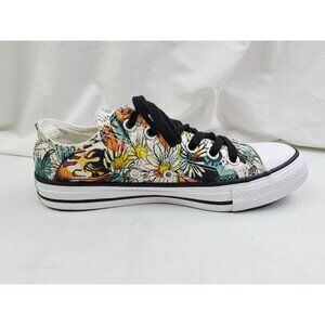 Converse All Star Size 7 Womens Floral Low Lace Heel Logo Fashion Sneakers